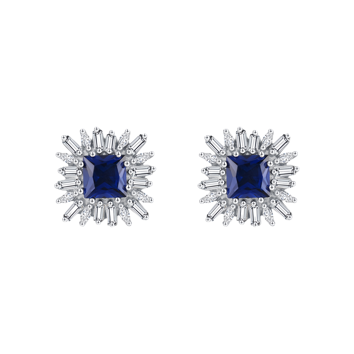 Starlit Bloom Sterling Silver Stud Earrings