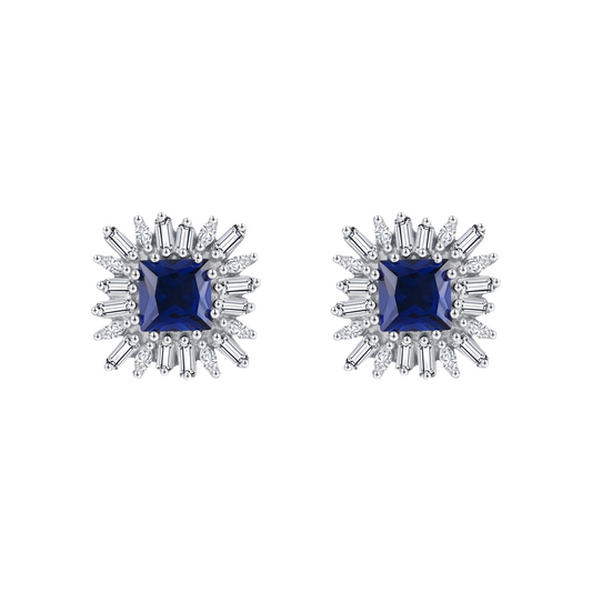 Starlit Bloom Sterling Silver Stud Earrings