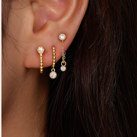 Lustre Loop Ear Stack Earrings