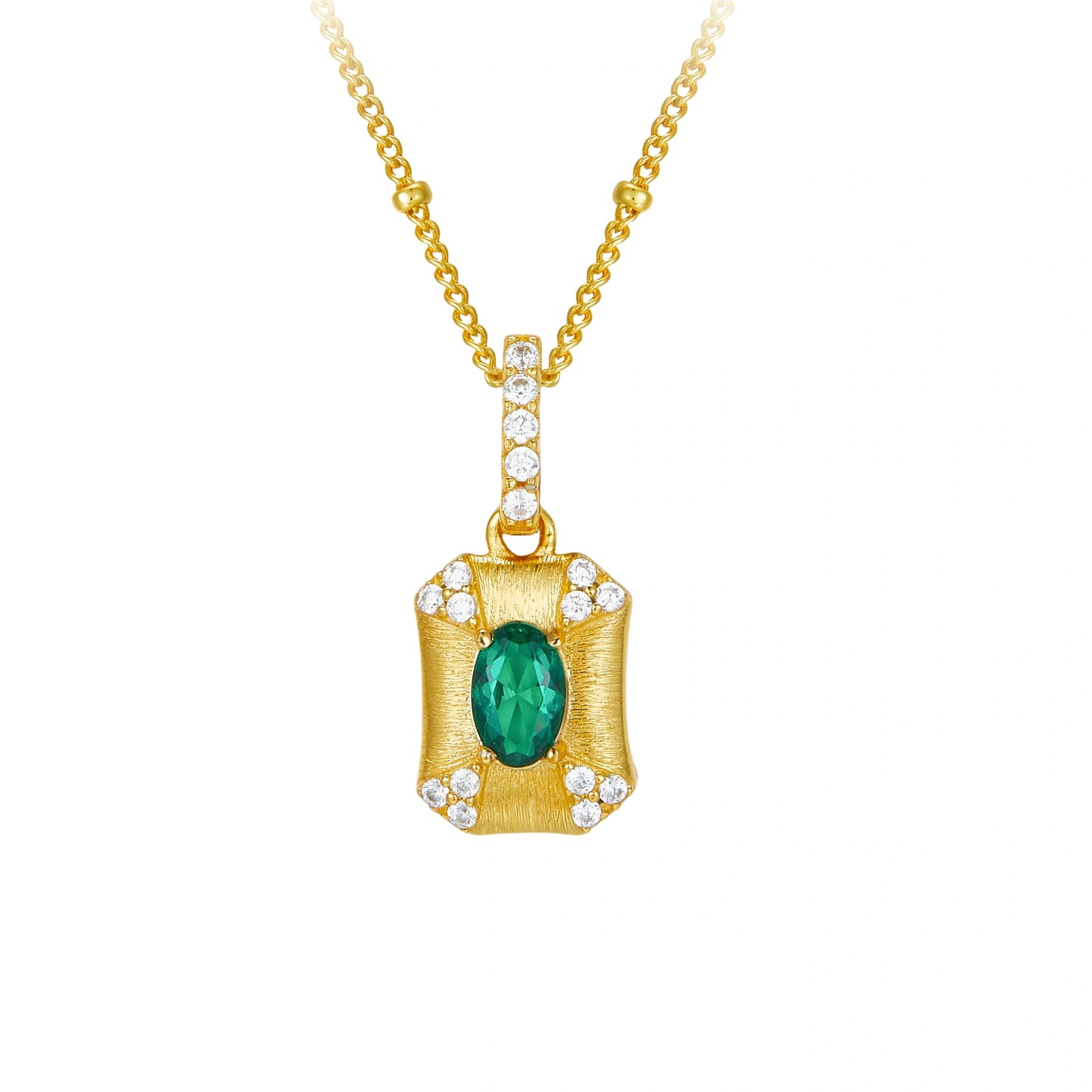 Vintage Window Emerald Necklace