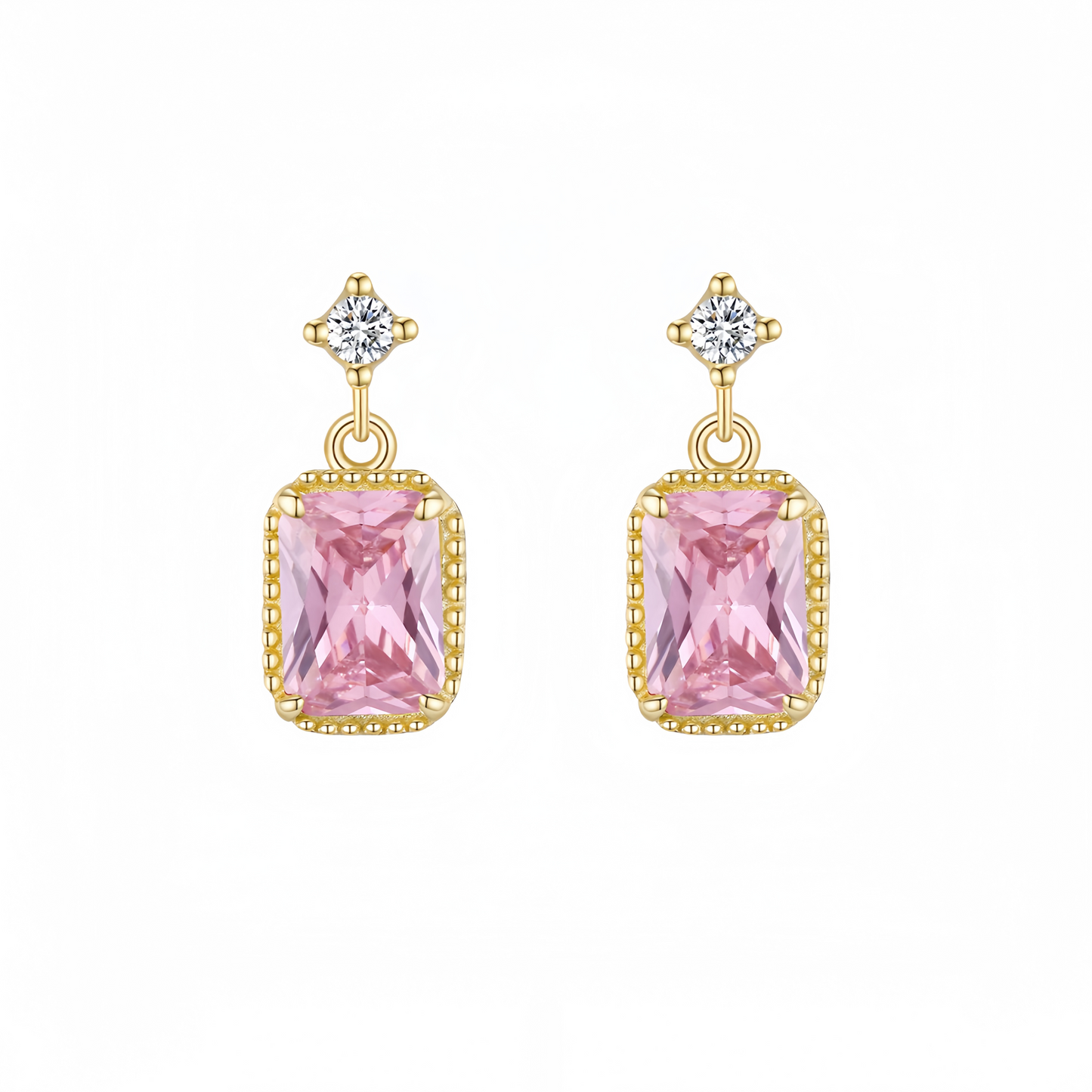 Blush Whisper 18K Gold Drop Earrings