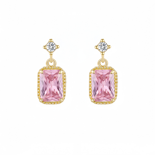 Blush Whisper 18K Gold Drop Earrings