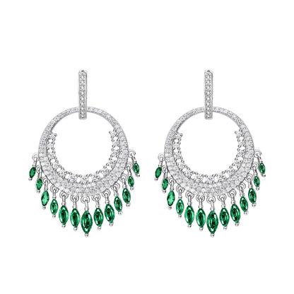Jade Cascade Drop Hoops