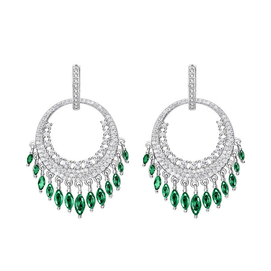 Jade Cascade Drop Hoops