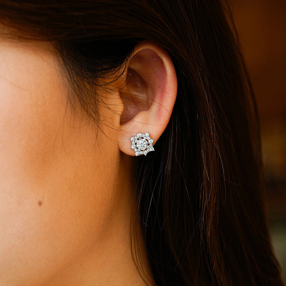 Eternal Sparkle Sterling Silver Moissanite Stud Earrings