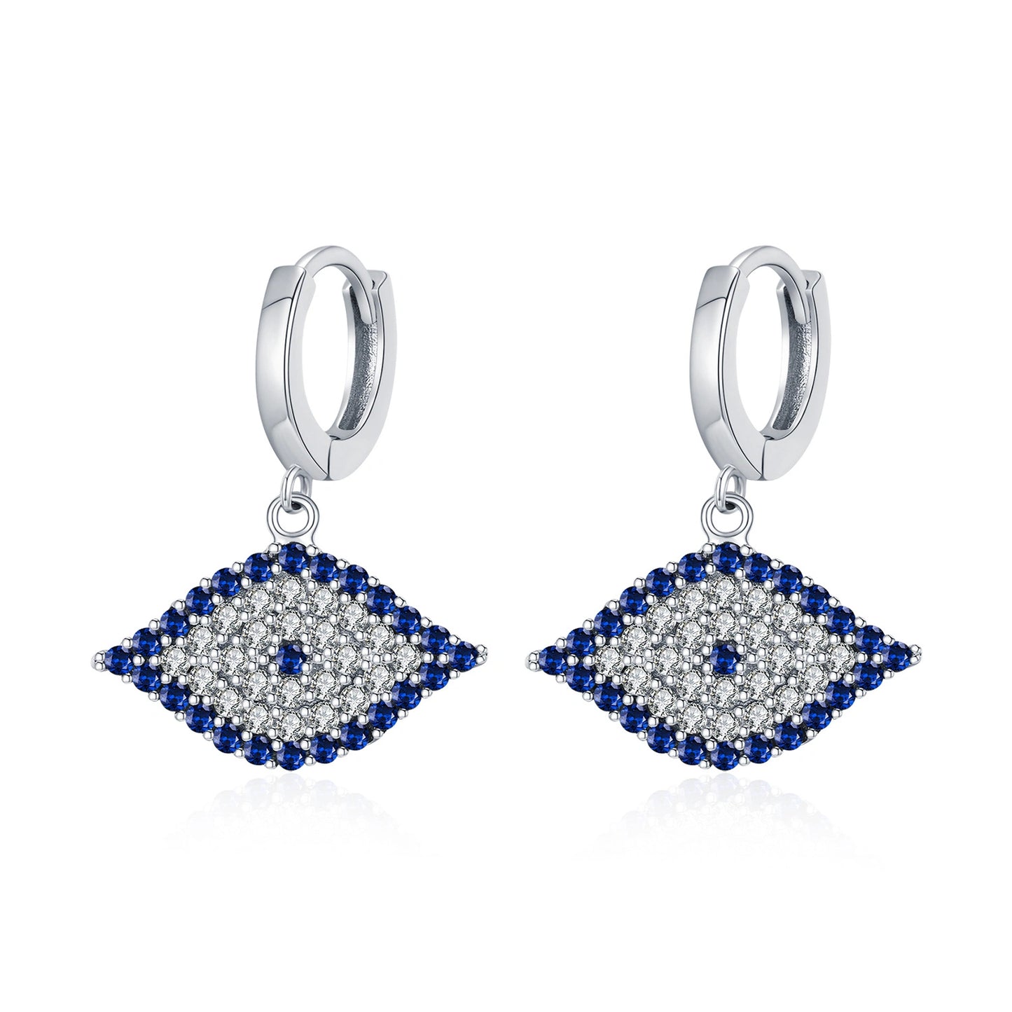 Mystic Guardian Collection —Eye of Clarity Sterling Silver Hoop Earrings