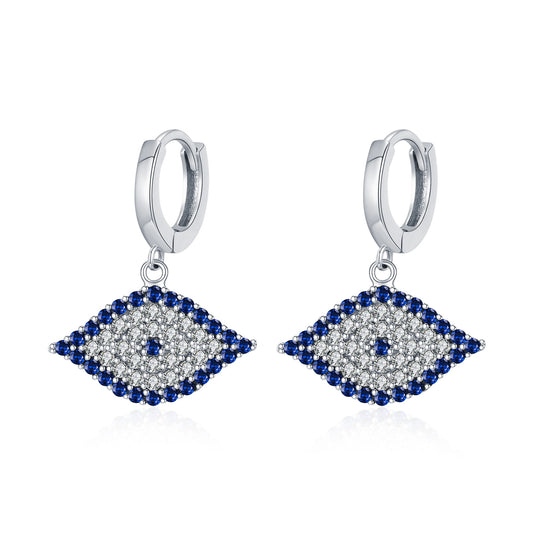 Mystic Guardian Collection —Eye of Clarity Sterling Silver Hoop Earrings