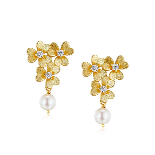Petal Cluster Pearl Earrings