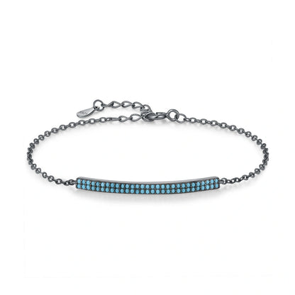Black-Tone Turquoise Bar Bracelet