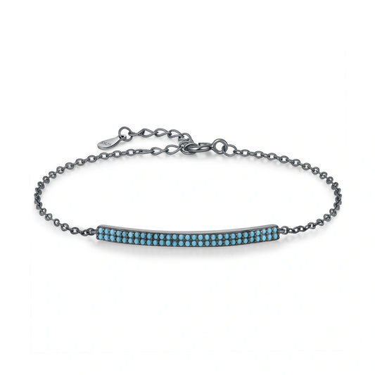 Black-Tone Turquoise Bar Bracelet
