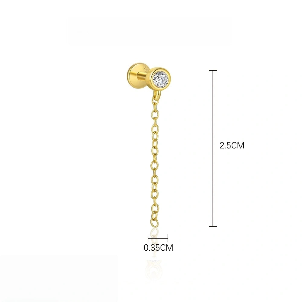 Starlit Veil Chains Ear Stack 18K Gold Earrings