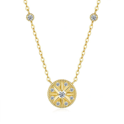 The Starlight Compass Moissanite 14K Gold Necklace