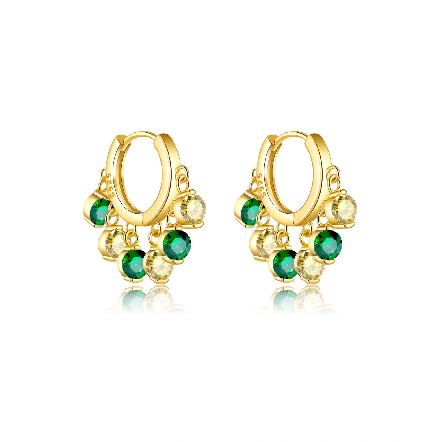 Starlight Grove 18K Gold Hoop Dangle Earrings