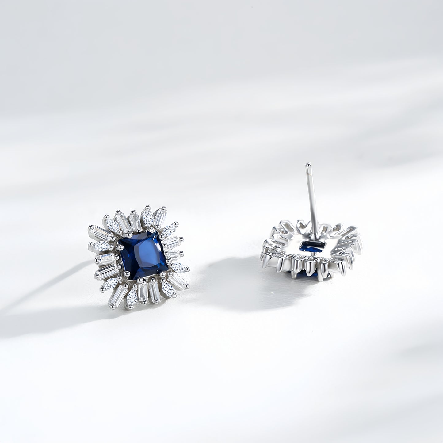 Starlit Bloom Sterling Silver Stud Earrings