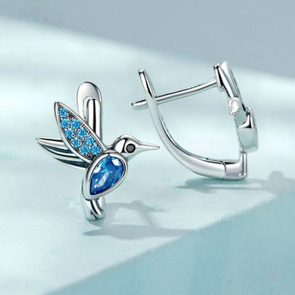 Hummingbird Huggie Hoop Earrings