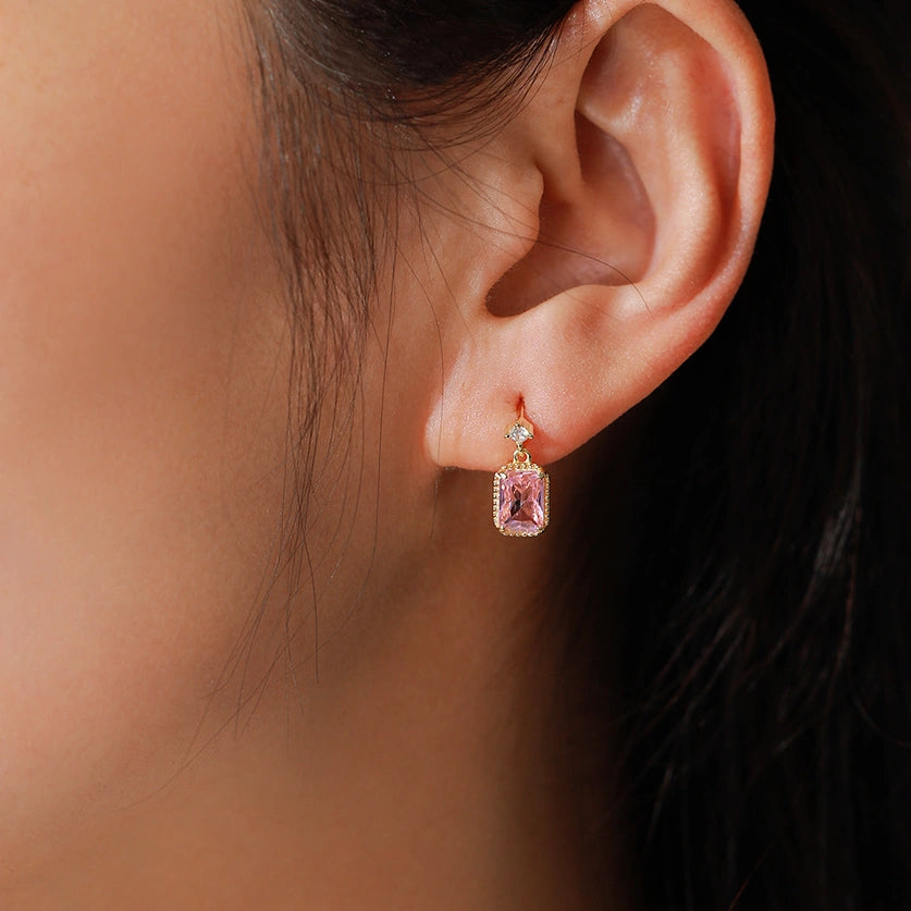 Blush Whisper 18K Gold Drop Earrings