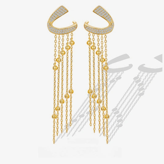 Starlight Cascade Sterling Silver Drop Earrings