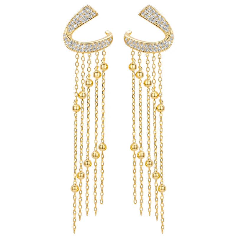 Starlight Cascade Sterling Silver Drop Earrings