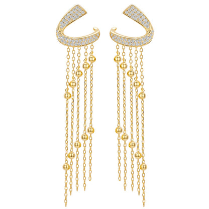 Starlight Fringe 18K Gold Dangle Earrings