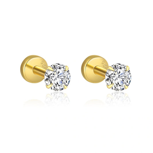 Golden Serenade Ear Stack 18K Gold Stud Earrings