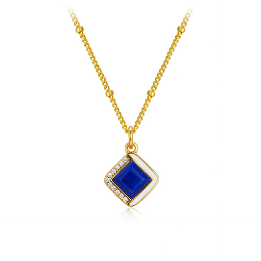 The Lapis Talisman Angular Pendant Necklace