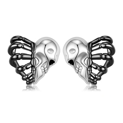 Unified Soul: Skull & Heart Stud Earrings