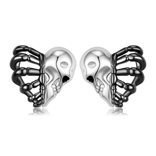 Unified Soul: Skull & Heart Stud Earrings