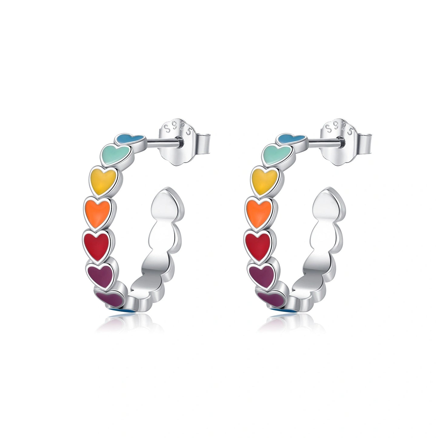 Rainbow Wishes Enamel Hoop Earrings