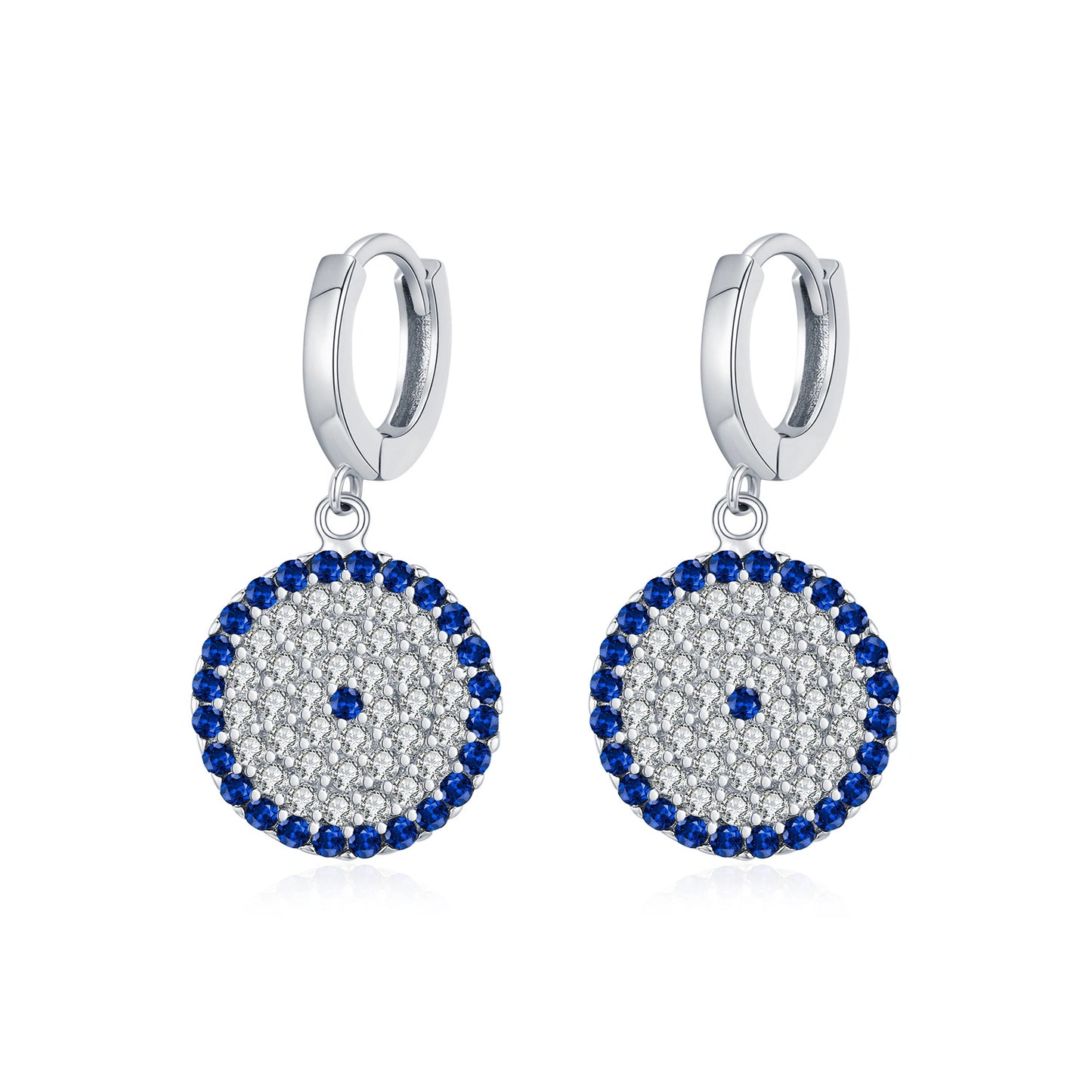 Mystic Guardian Collection —Circle of Fortune Sterling Silver Drop Earrings