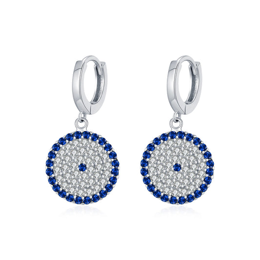 Mystic Guardian Collection —Circle of Fortune Sterling Silver Drop Earrings