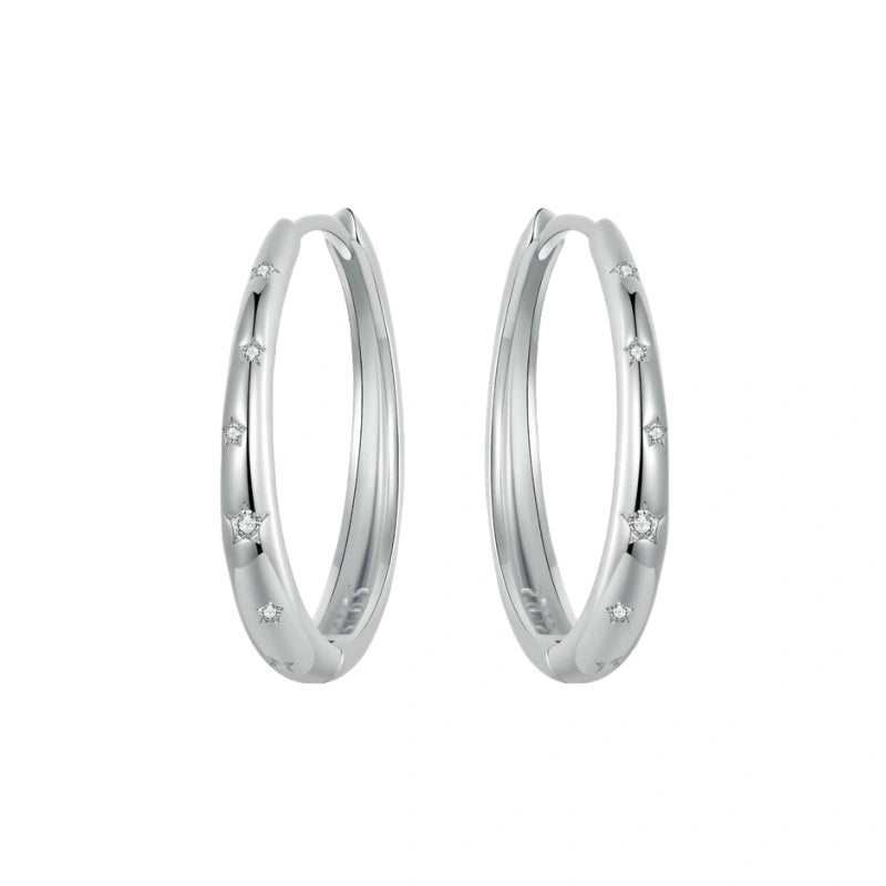 Eternal Sky Sterling Silver Hoop Earrings