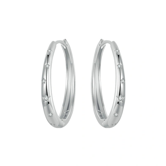 Eternal Sky Sterling Silver Hoop Earrings