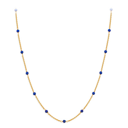 3mm Lapis Lazuli Station Necklace