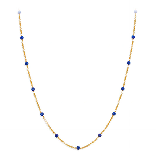 3mm Lapis Lazuli Station Necklace