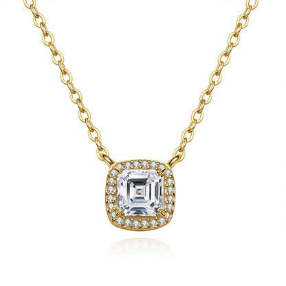 Starlight Halo 14K Gold Moissanite Necklace