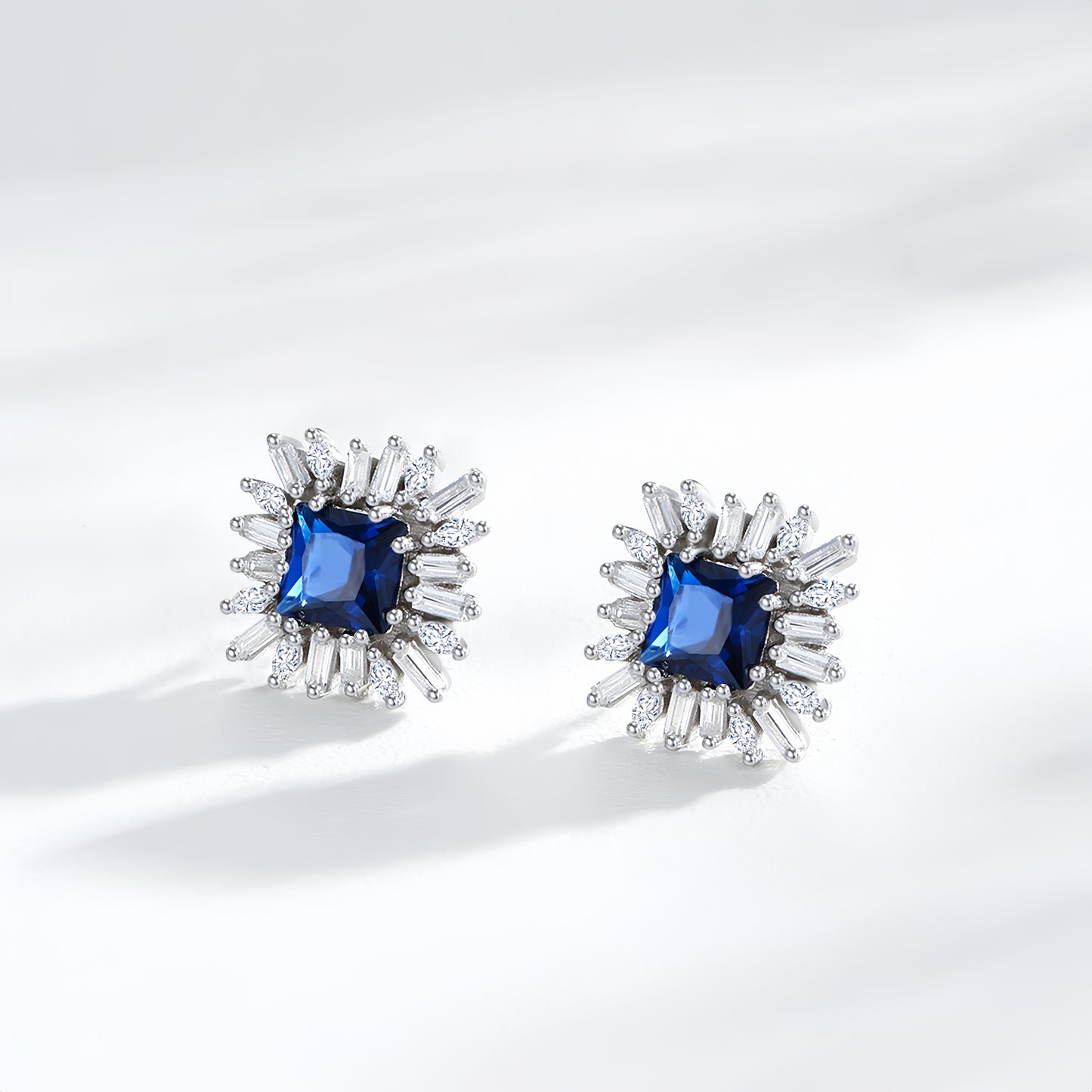 Starlit Bloom Sterling Silver Stud Earrings