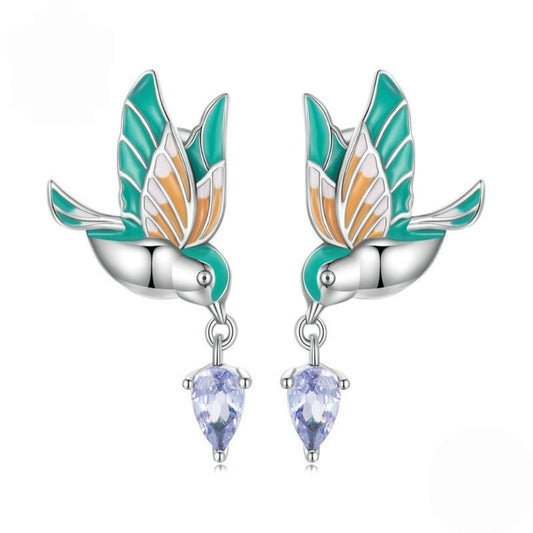 Hummingbird Messenger Stud Earrings