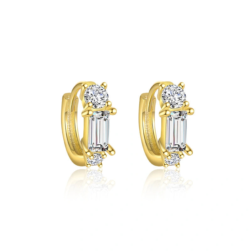 Everyday Hourglass Ear Stack 18K Gold Hoop Earrings