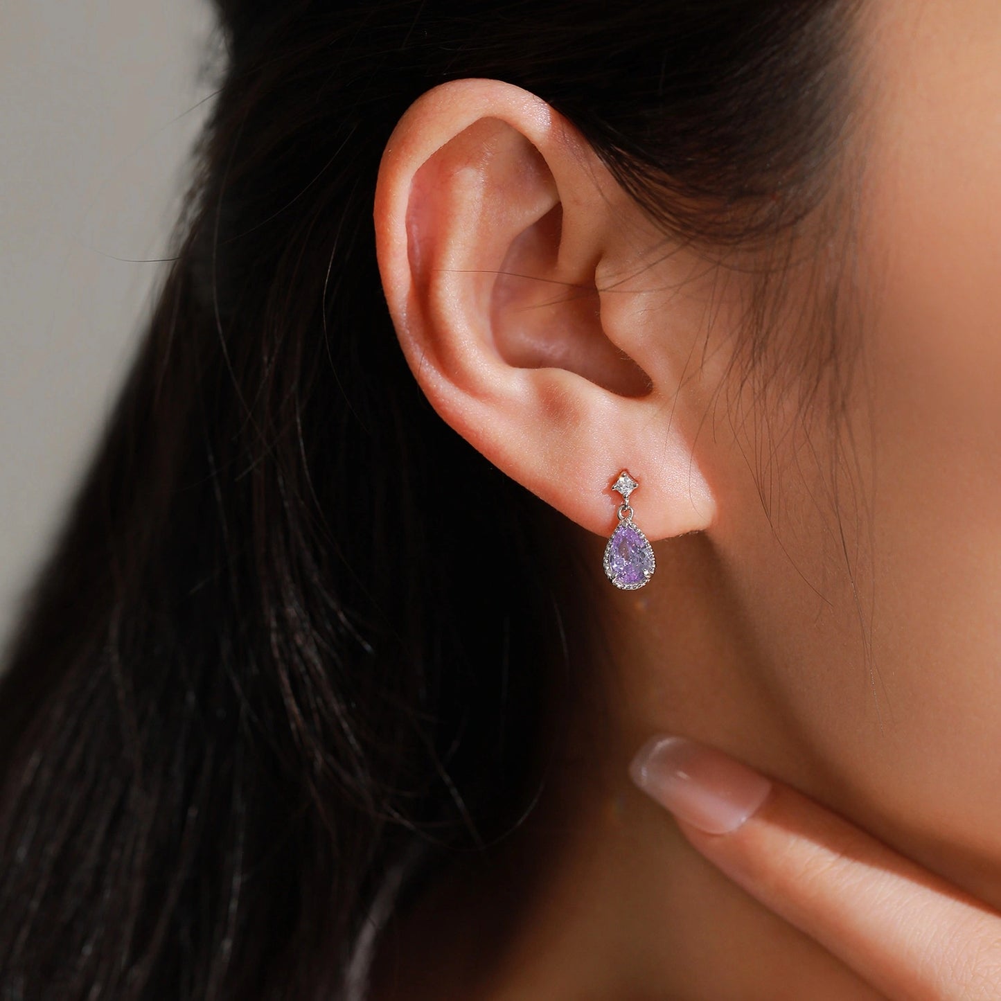 Twilight Violet Sterling Silver Drop Earrings