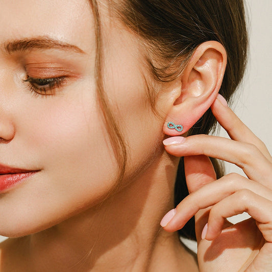Turquoise Infinite Love Stud Earrings