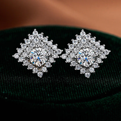 Square Halo Stud Earrings