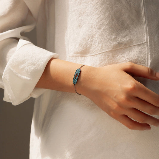 Turquoise Bar Bracelet with Cut-Out Star