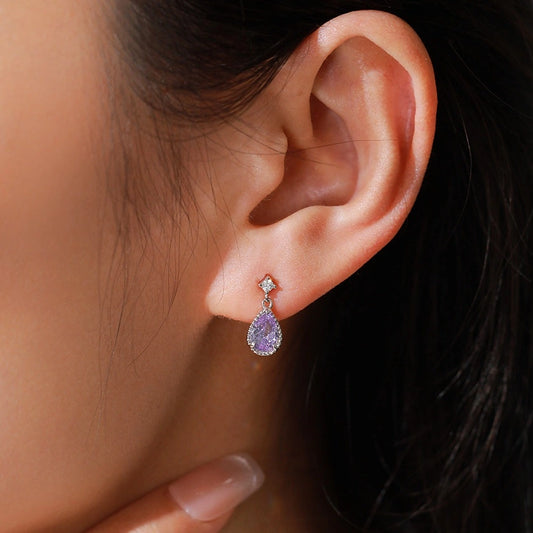 Twilight Violet Sterling Silver Drop Earrings