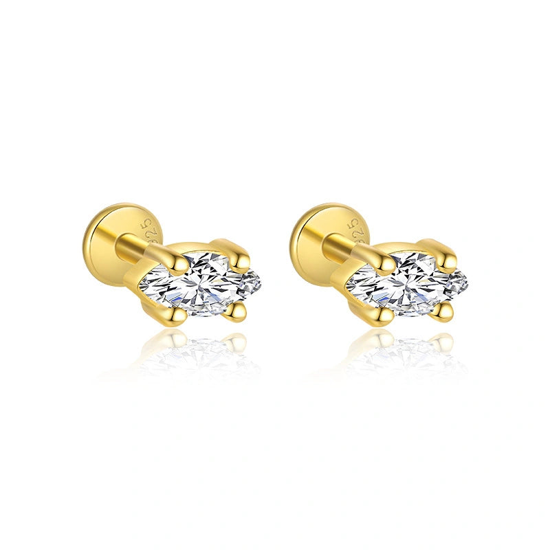 Golden Serenade Ear Stack 18K Gold Stud Earrings