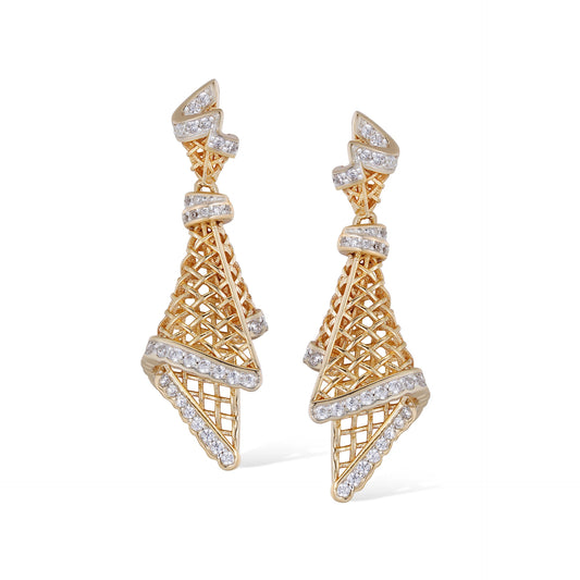 Filigree Triangle Drop Earrings