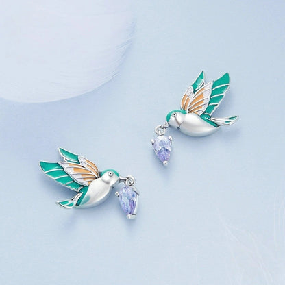 Hummingbird Messenger Stud Earrings