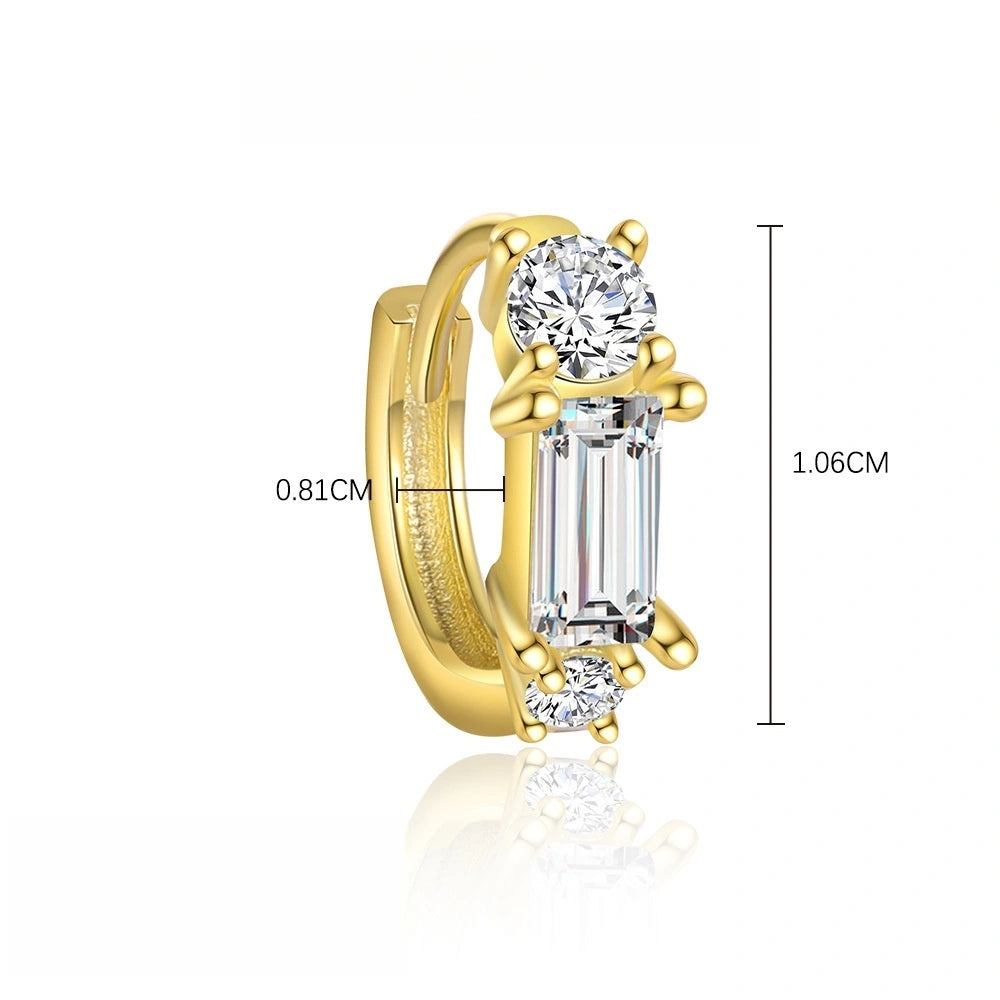 Everyday Hourglass Ear Stack 18K Gold Hoop Earrings