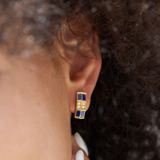 Midnight Muse Lapis Luxe Sterling Silver Stud Earrings