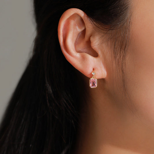 Blush Whisper 18K Gold Drop Earrings