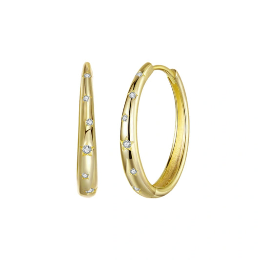 Eternal Sky Sterling Silver Hoop Earrings